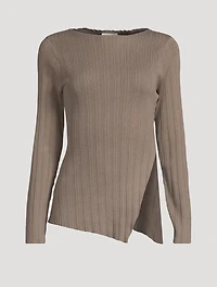 Rib Knit Long-Sleeve Top