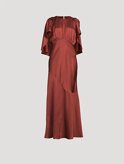 Eden Draped Satin Maxi Dress