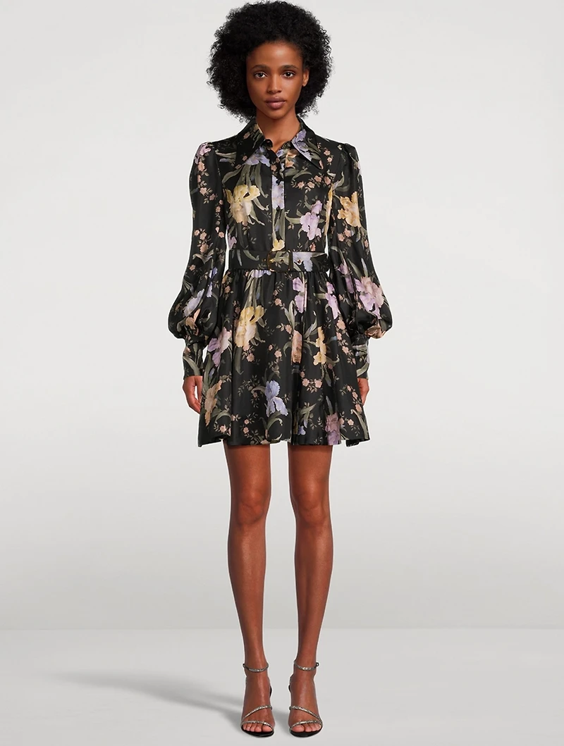 Eden Silk Mini Dress Floral Print
