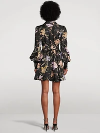 Eden Silk Mini Dress Floral Print