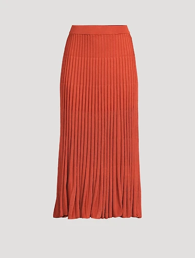 Plissé Knit Midi Skirt