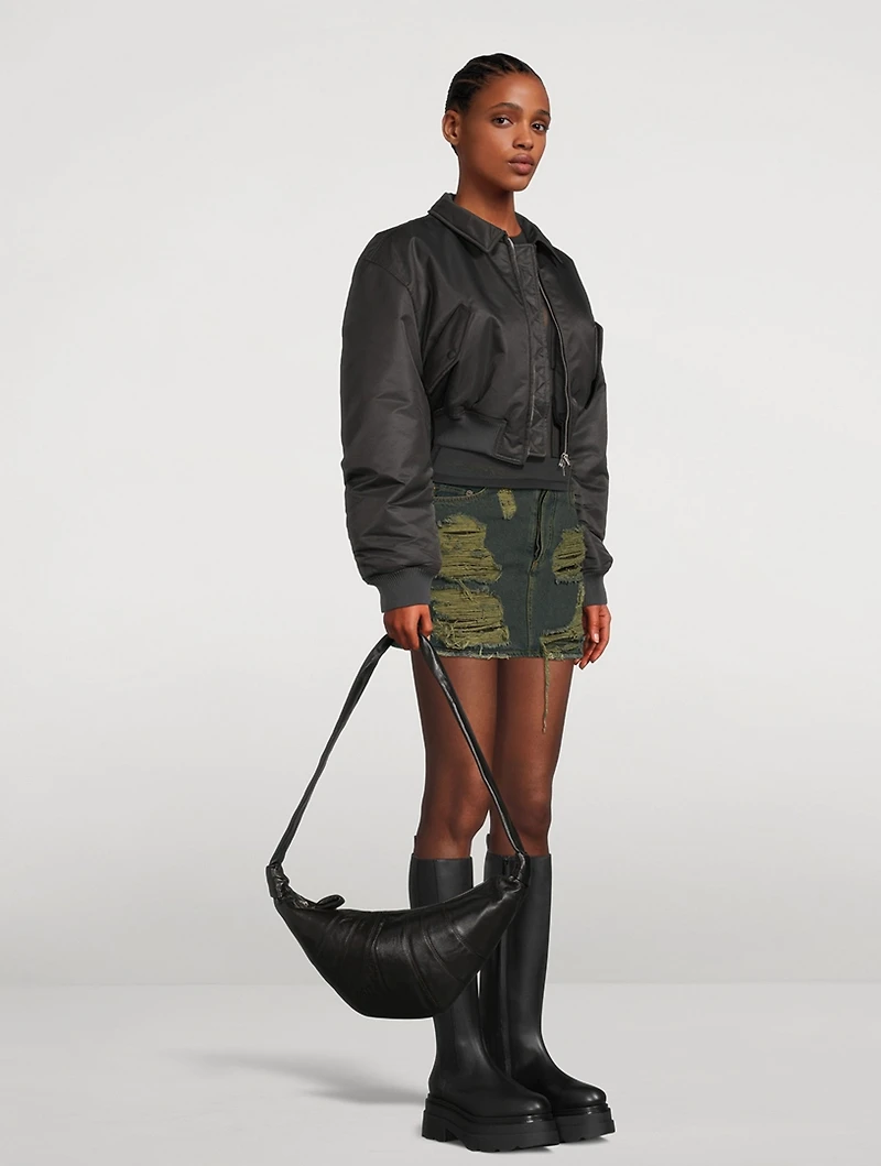 Medium Croissant Leather Shoulder Bag