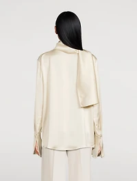 Satin Tie-Neck Blouse