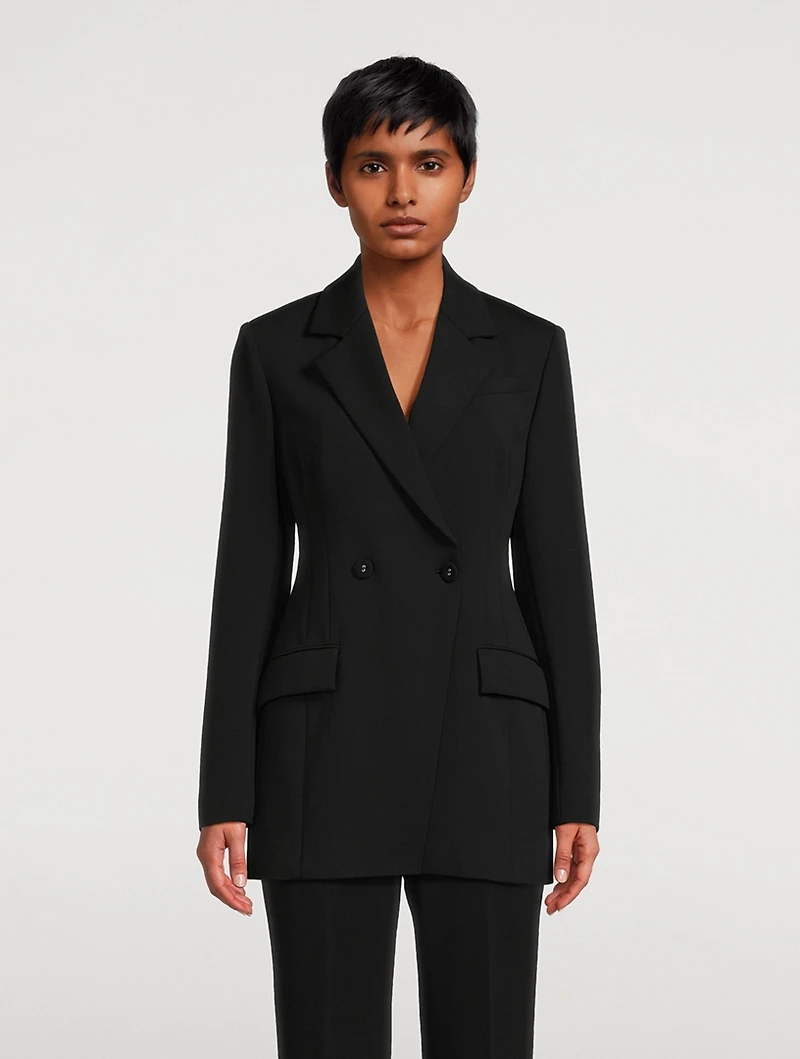 Double-Breasted Jersey Blazer