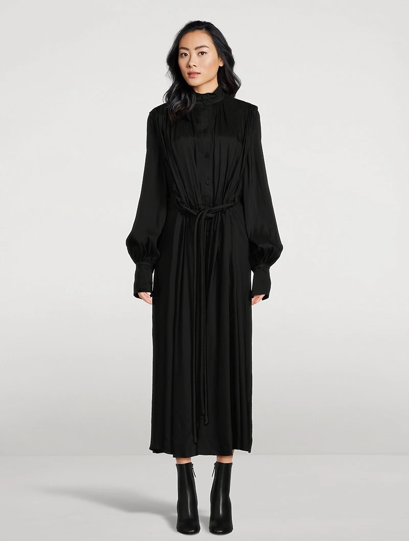 Drawstring Shirt Dress