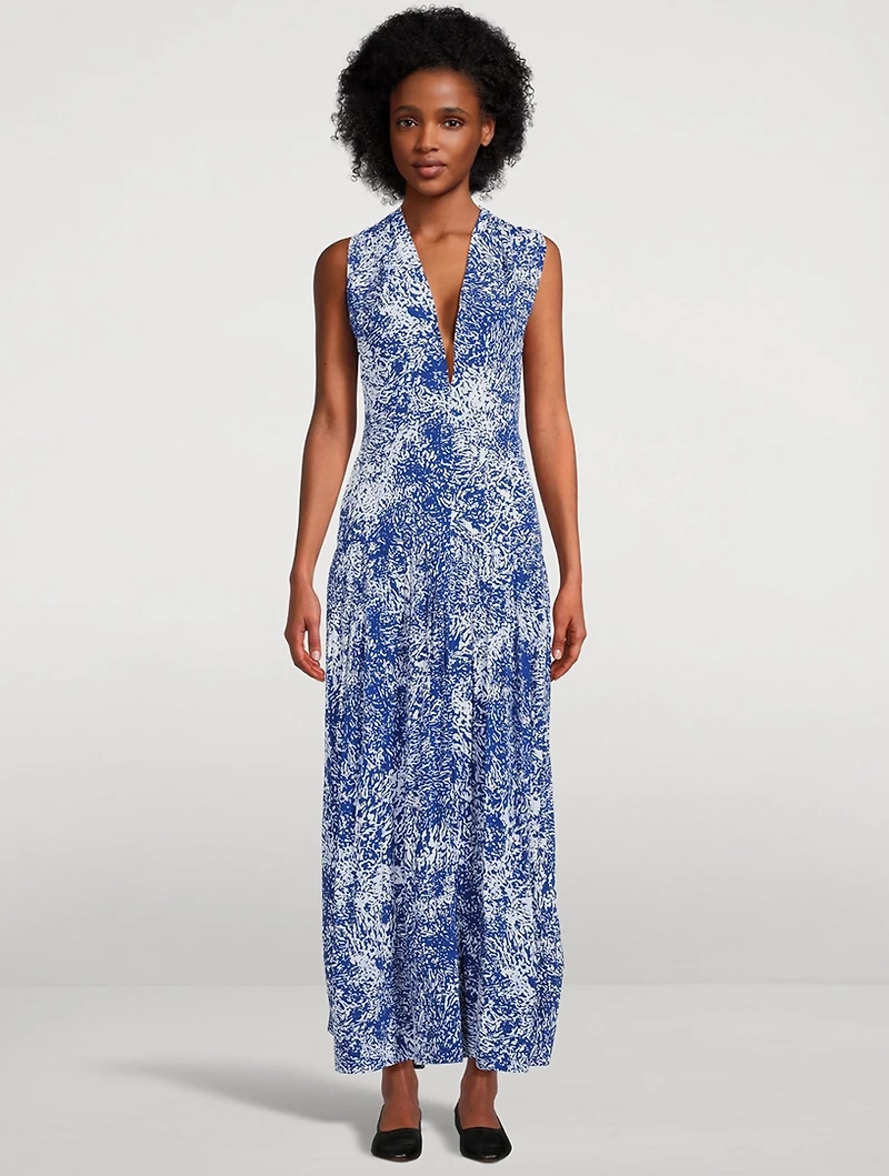 Simone Printed Twist-Back Maxi Dress