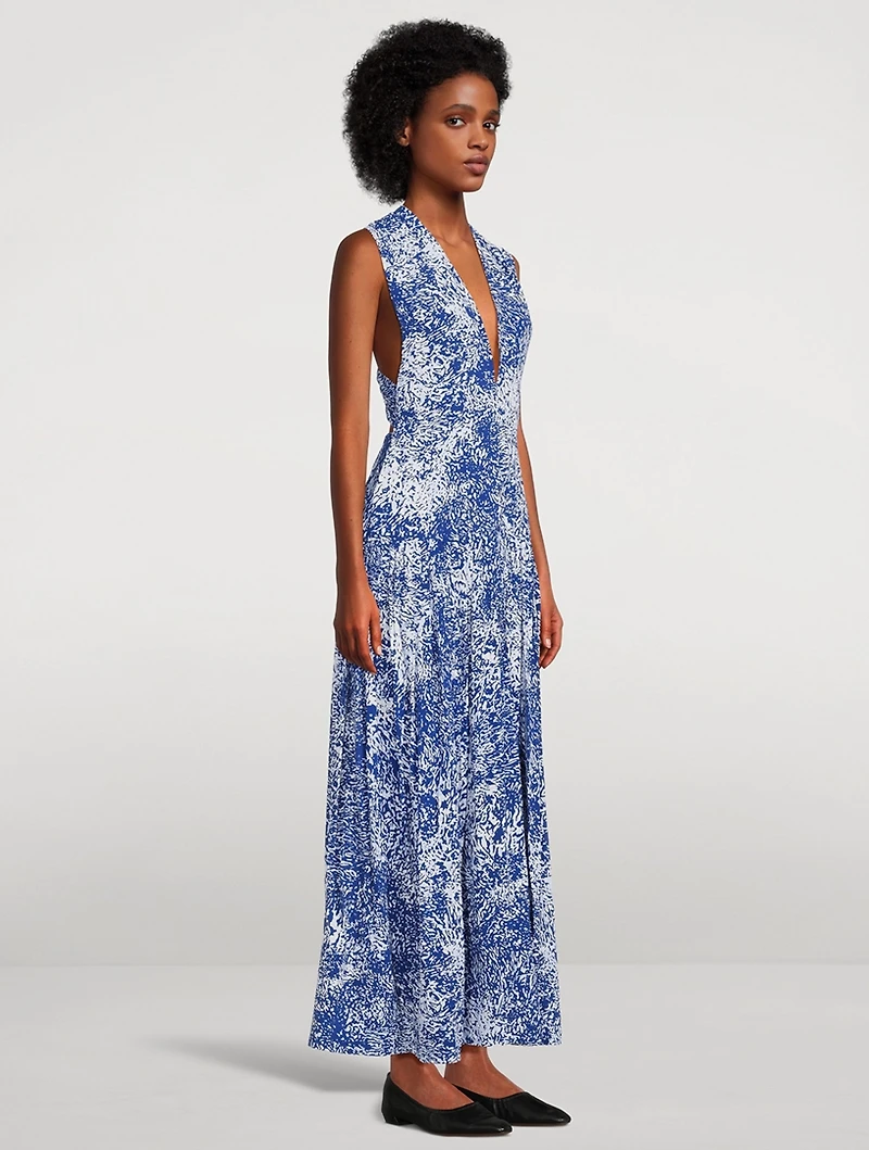 Simone Printed Twist-Back Maxi Dress