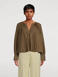 Monica Pleated Poplin Blouse