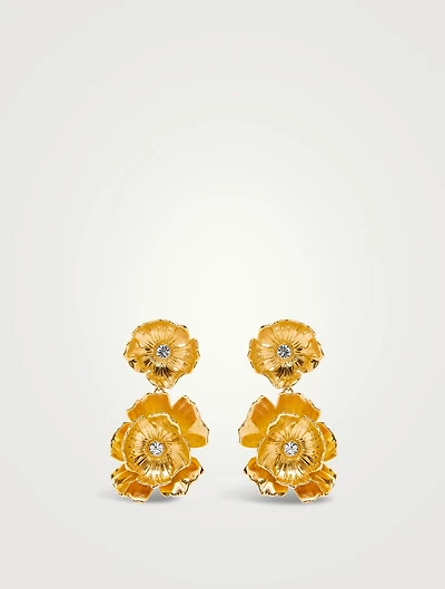 Clip-On Flower Drop Earrings