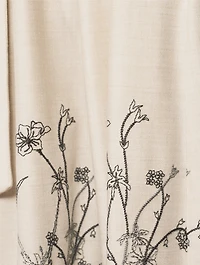 Floral-Embroidered Midi Dress