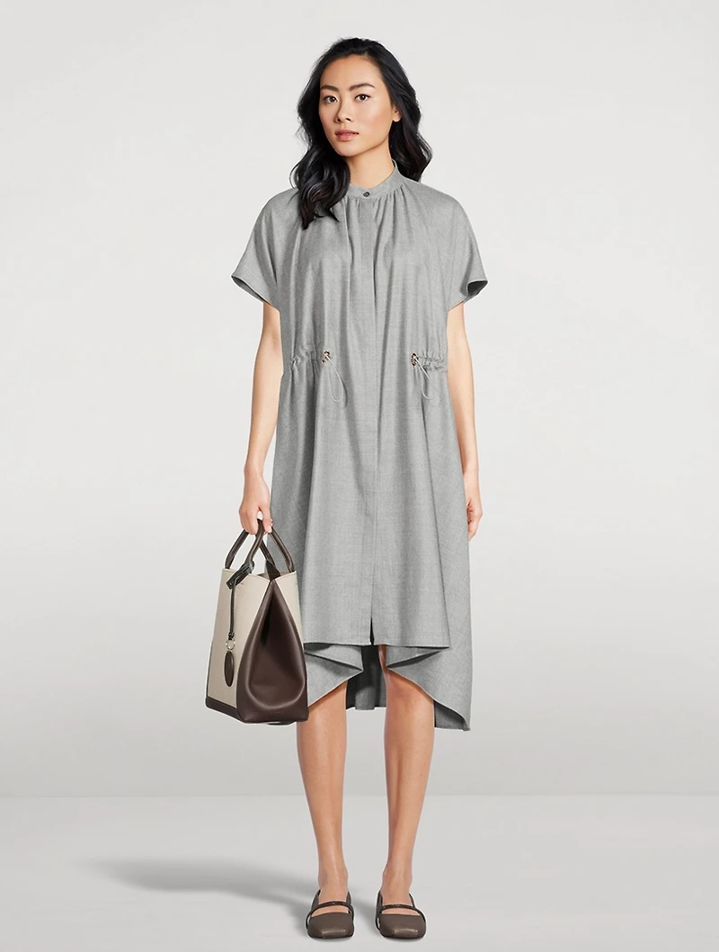 Drawstring Shirt Dress