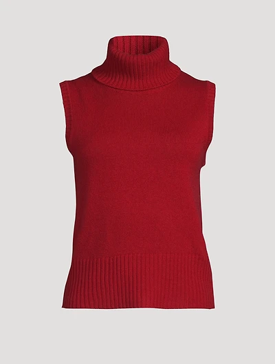 Mazzy Sleeveless Cashmere Turtleneck Sweater