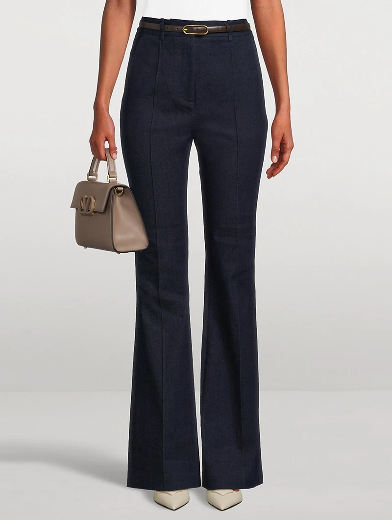 Gracie Denim Flare-Leg Trousers