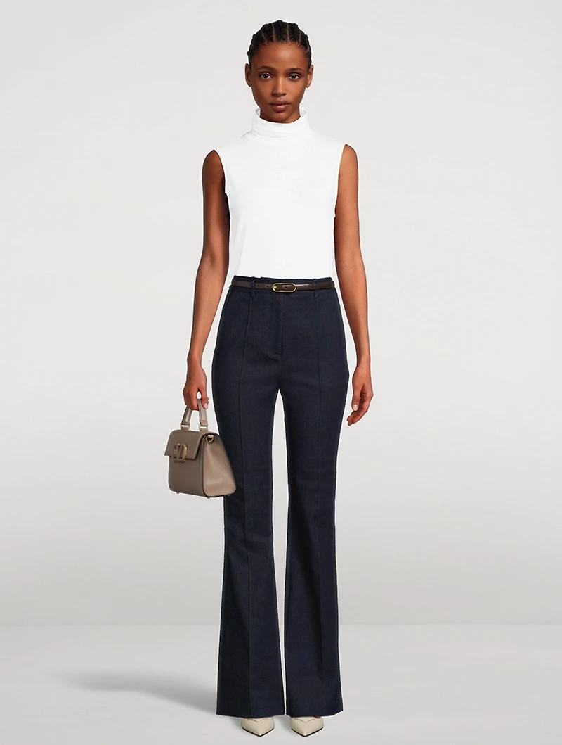Gracie Denim Flare-Leg Trousers