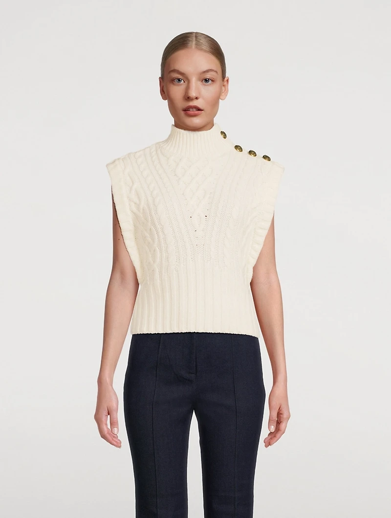 Holton Cable-Knit Wool Sweater Vest