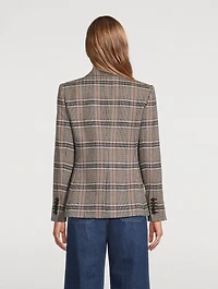 Miller Dickey Double-Breasted Blazer Plaid Print