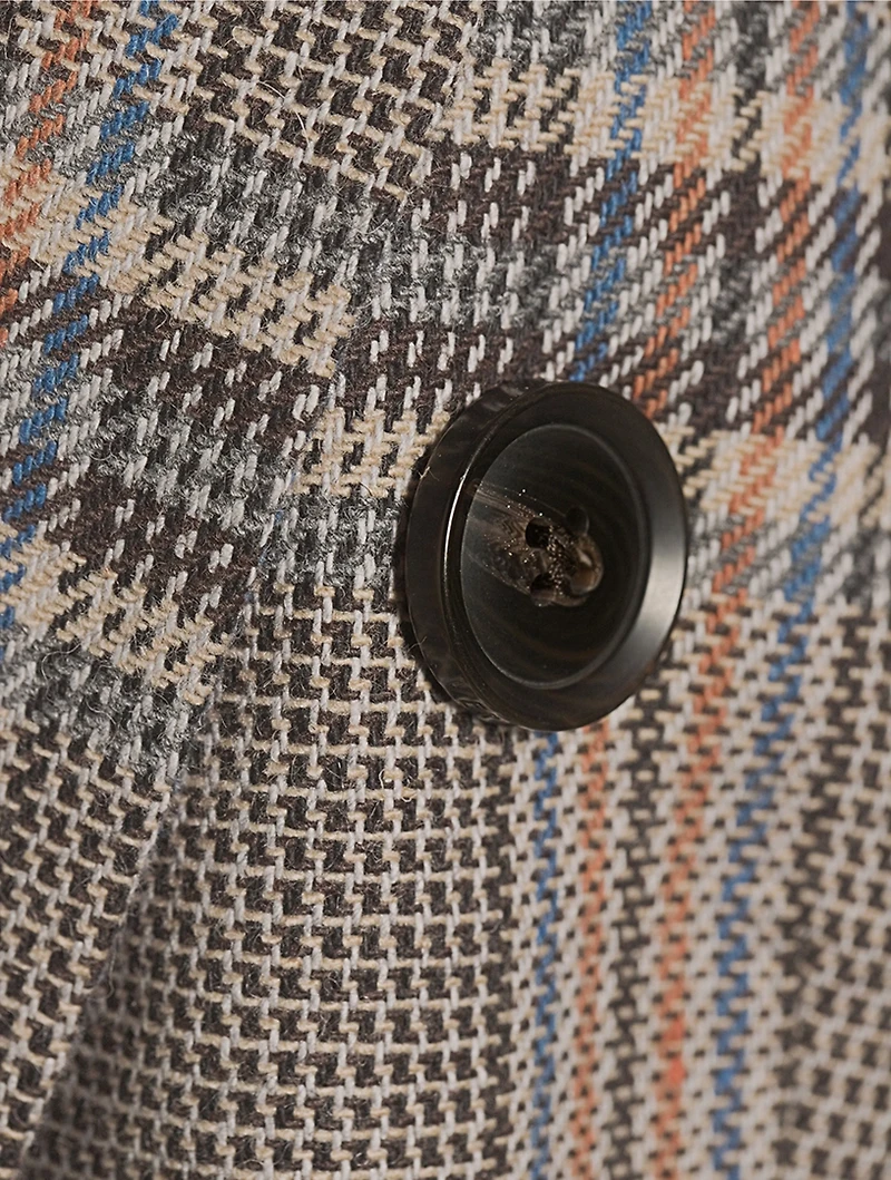 Miller Dickey Double-Breasted Blazer Plaid Print