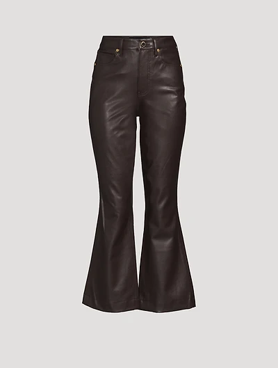 Carson Ankle Flare Faux Leather Pants