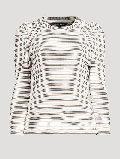 Delano Puff-Sleeve Top Stripe Print