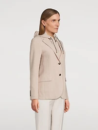 Layered Wool Blazer With Detachable Hood