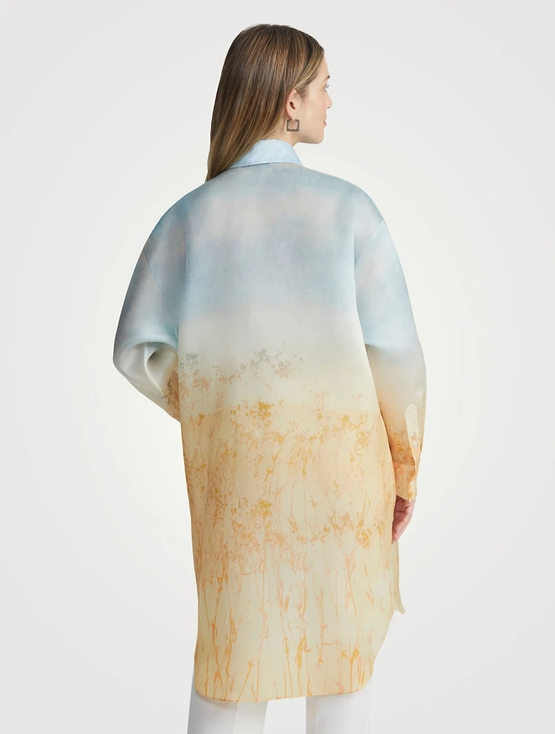 Silk Organza Shirt Marfa Print