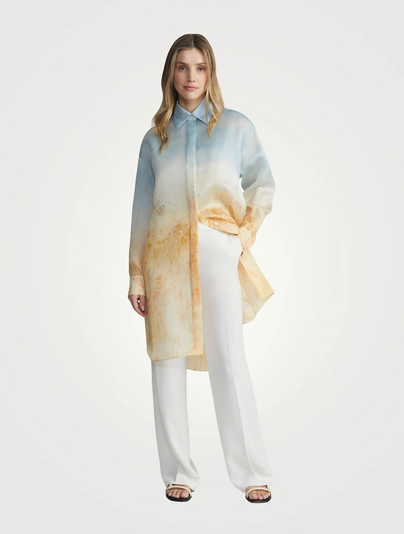 Silk Organza Shirt Marfa Print