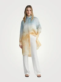 Silk Organza Shirt Marfa Print