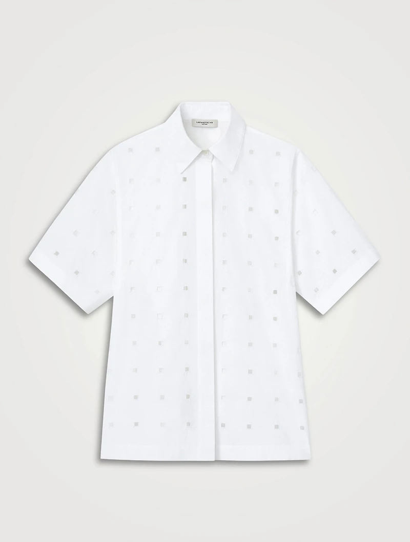 Eyelet Organic Poplin Shirt