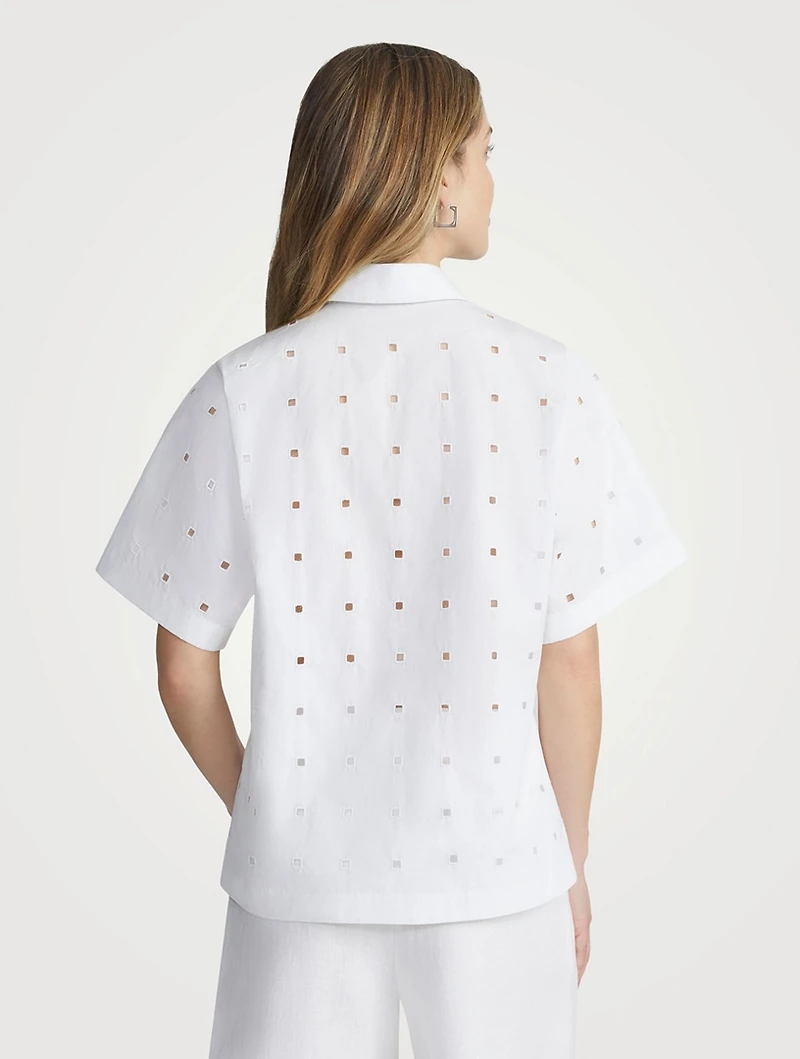 Eyelet Organic Poplin Shirt