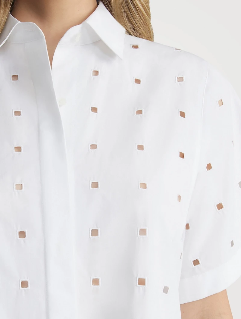 Eyelet Organic Poplin Shirt