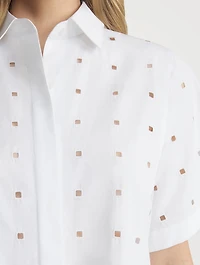 Eyelet Organic Poplin Shirt