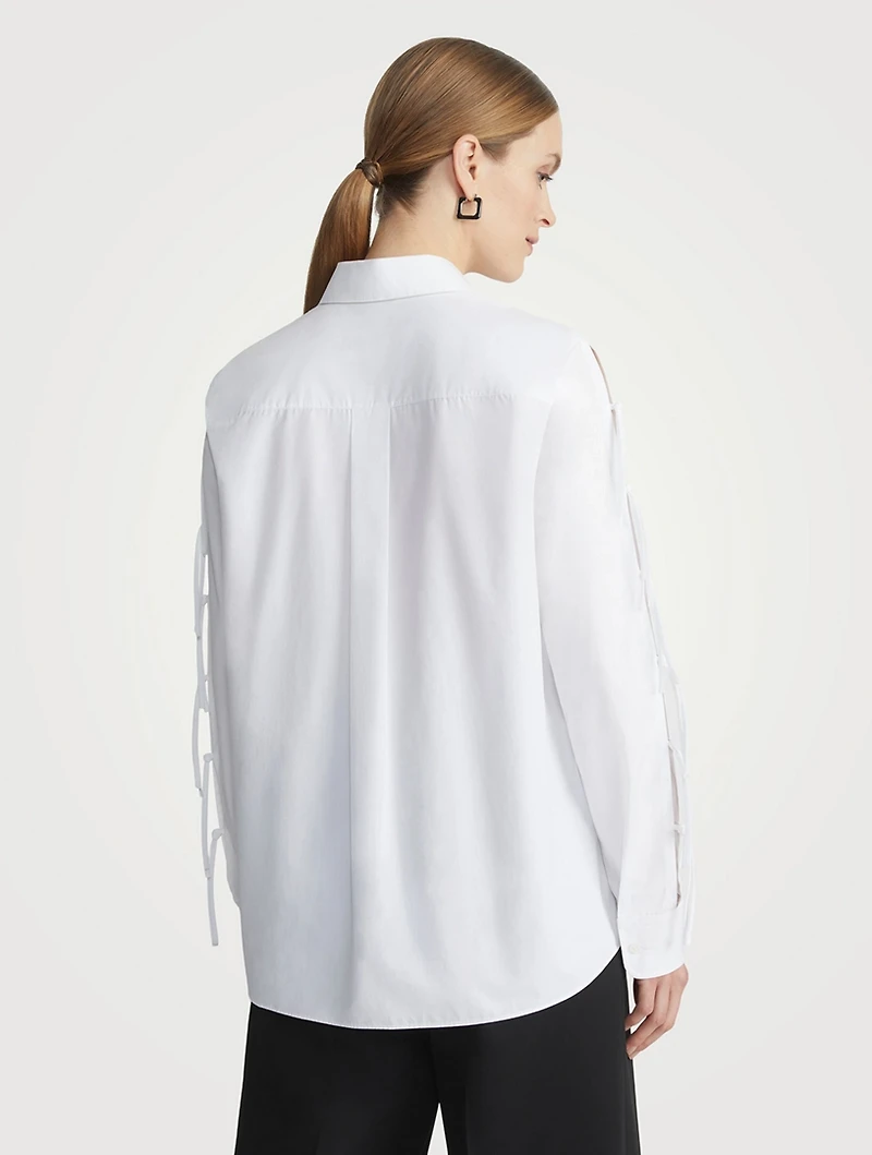 Tie-Sleeve Organic Poplin Shirt