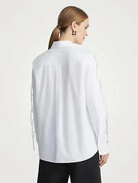 Tie-Sleeve Organic Poplin Shirt