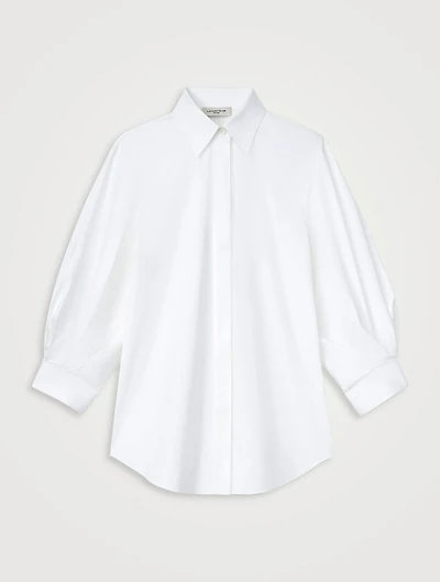 Stretch Cotton Puff-Sleeve Shirt
