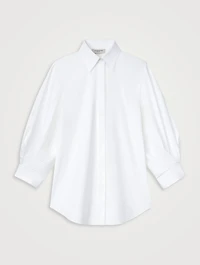 Stretch Cotton Puff-Sleeve Shirt