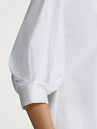 Stretch Cotton Puff-Sleeve Shirt