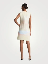 Sleeveless Shift Dress Horizon Print