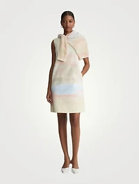 Sleeveless Shift Dress Horizon Print