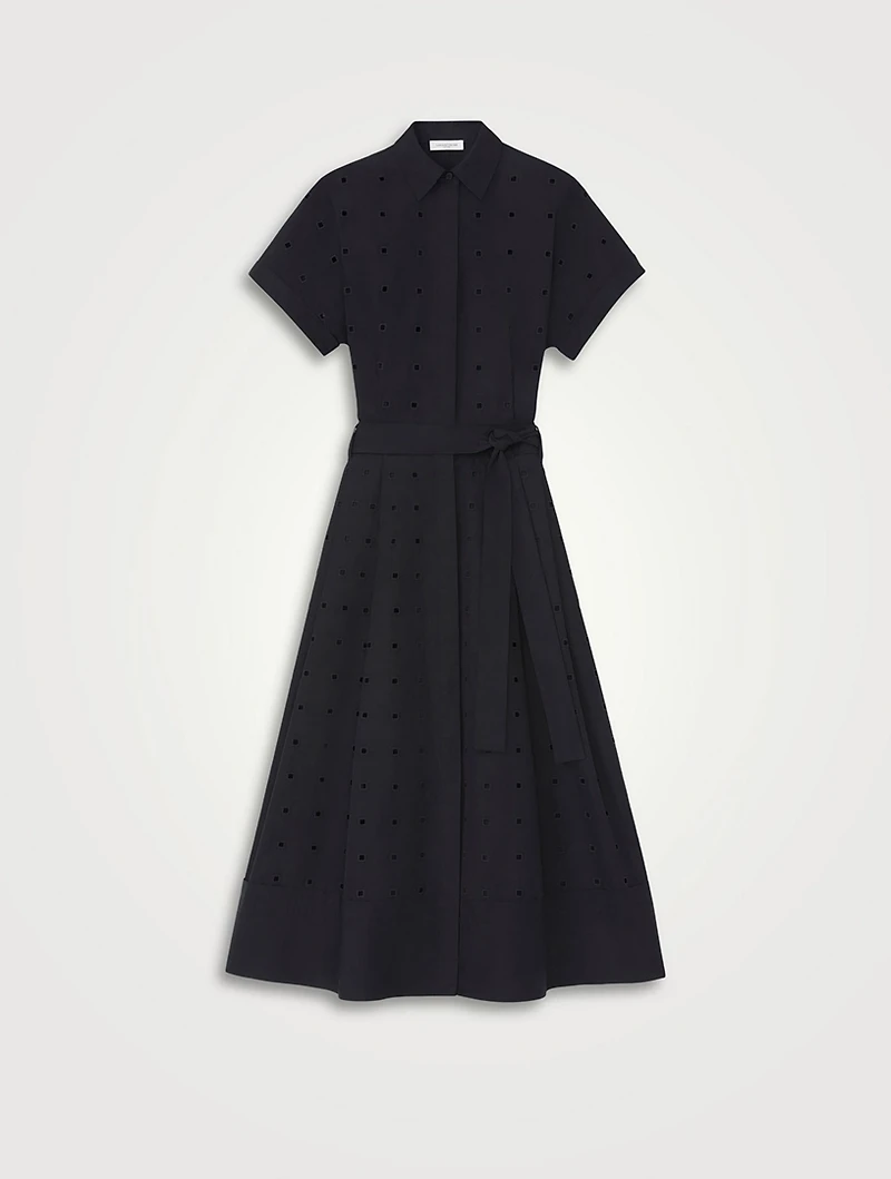 Eyelet Organic Poplin Shirt Dress