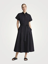 Eyelet Organic Poplin Shirt Dress