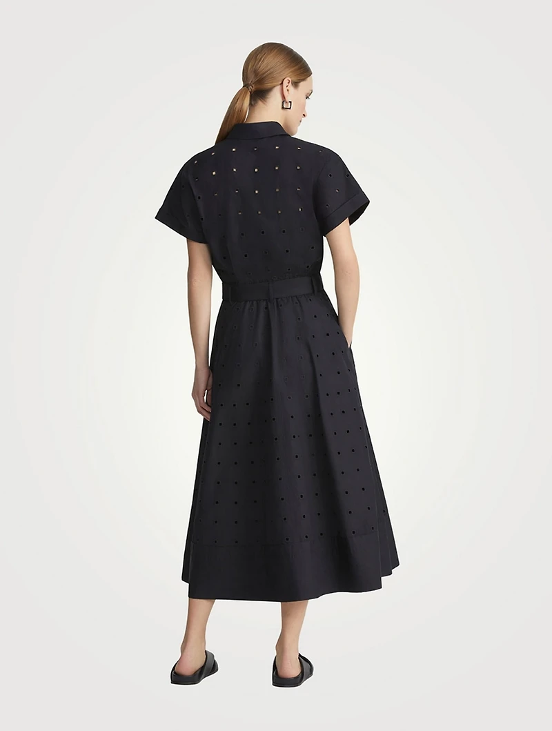 Eyelet Organic Poplin Shirt Dress