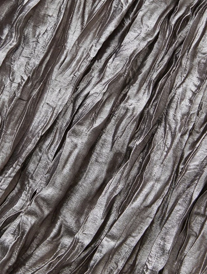 Metallic Plissé Blouson Dress