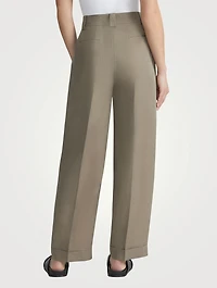 Wyatt Silk Linen Barrel-Leg Trousers