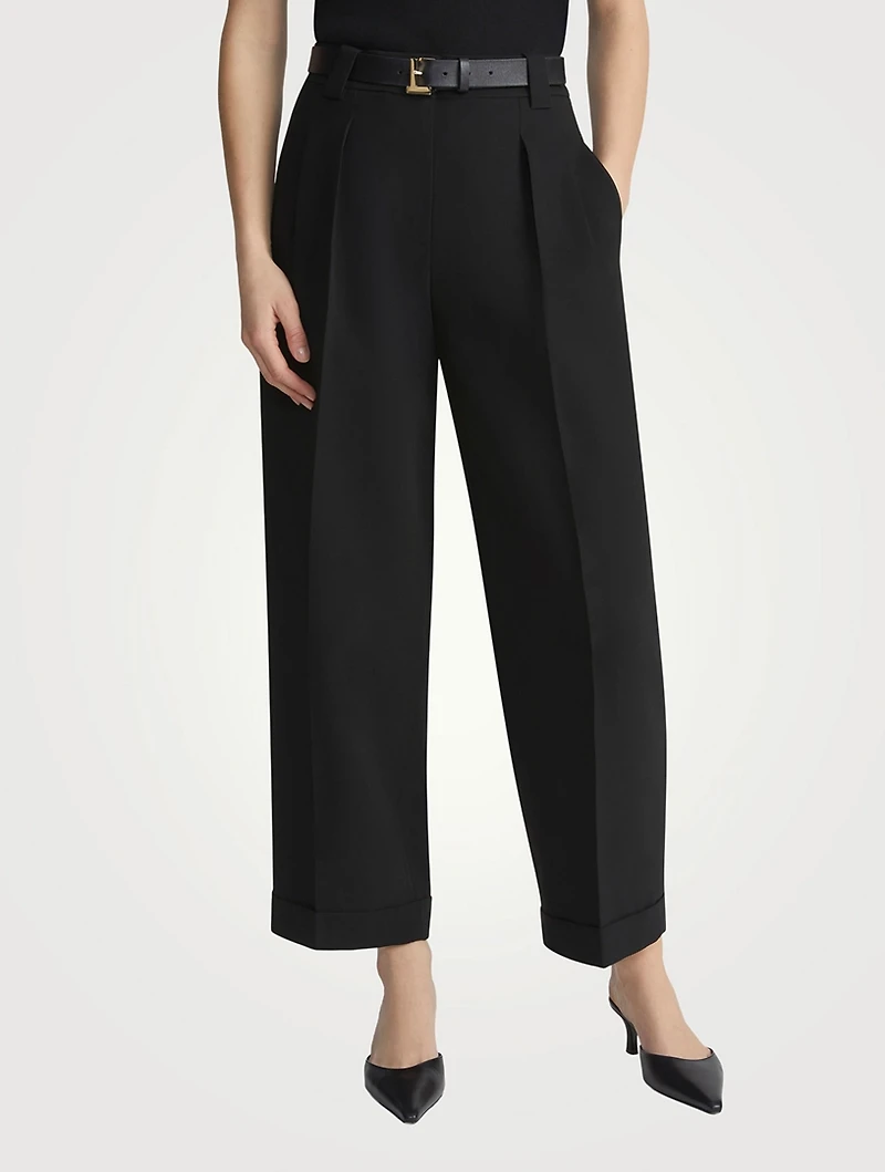 Wyatt Crêpe Barrel-Leg Trousers
