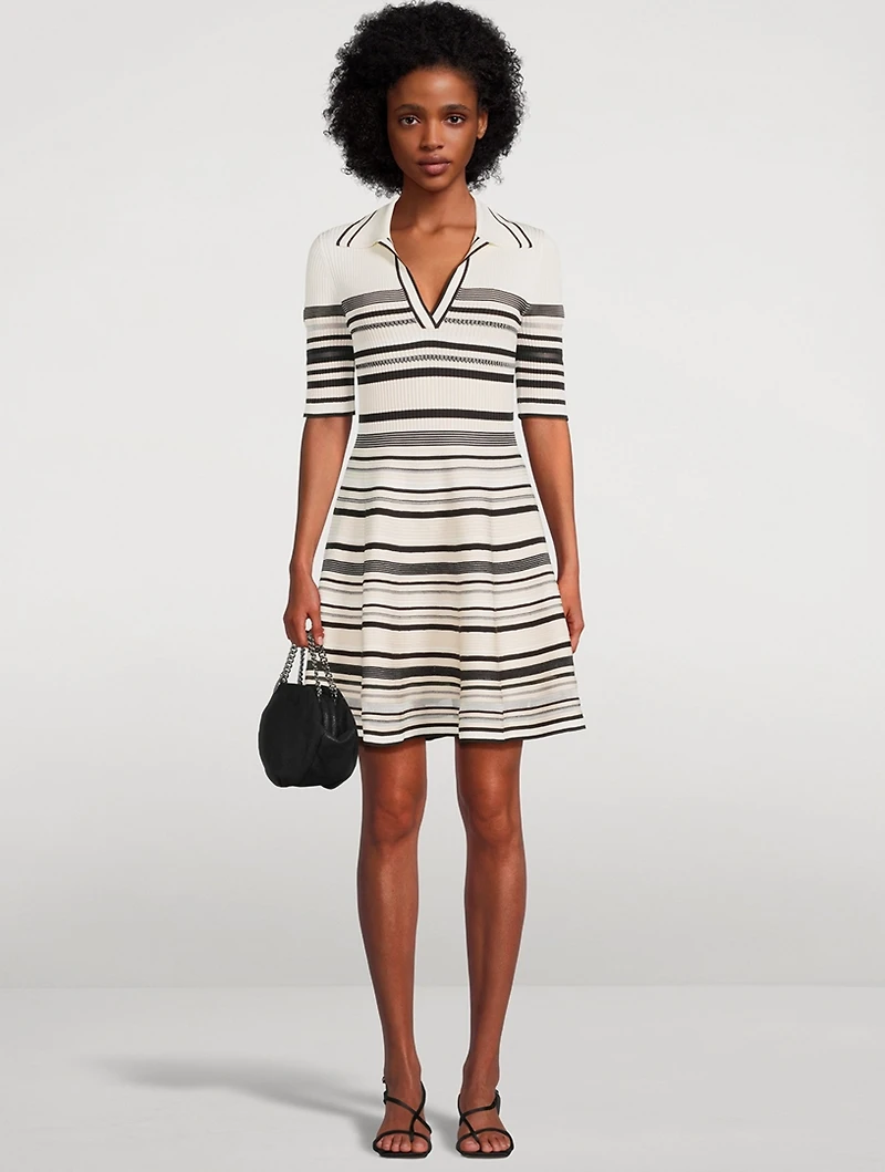 Dessie Stripe Jacquard Polo Dress