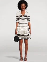 Dessie Stripe Jacquard Polo Dress