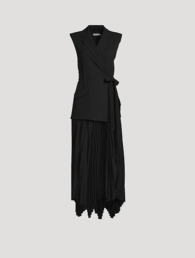 Helena Mixed-Media Blazer Dress