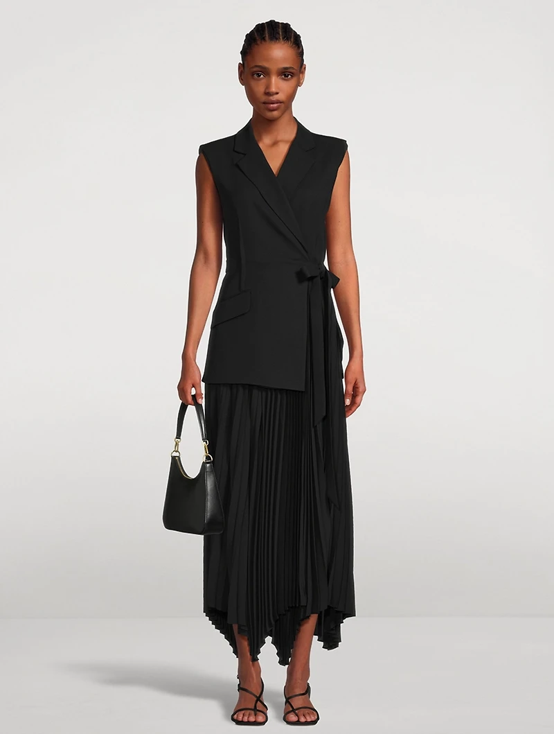 Helena Mixed-Media Blazer Dress