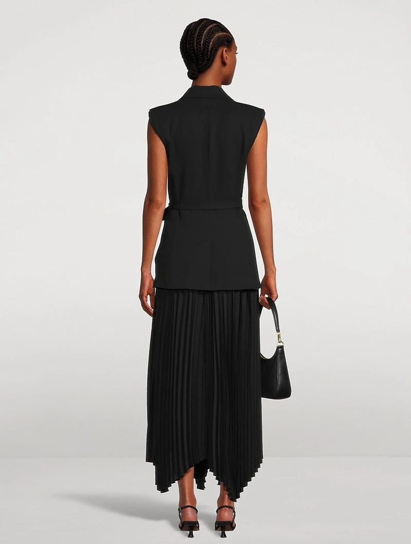 Helena Mixed-Media Blazer Dress