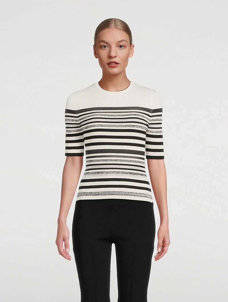 Elena Stripe Jacquard Top